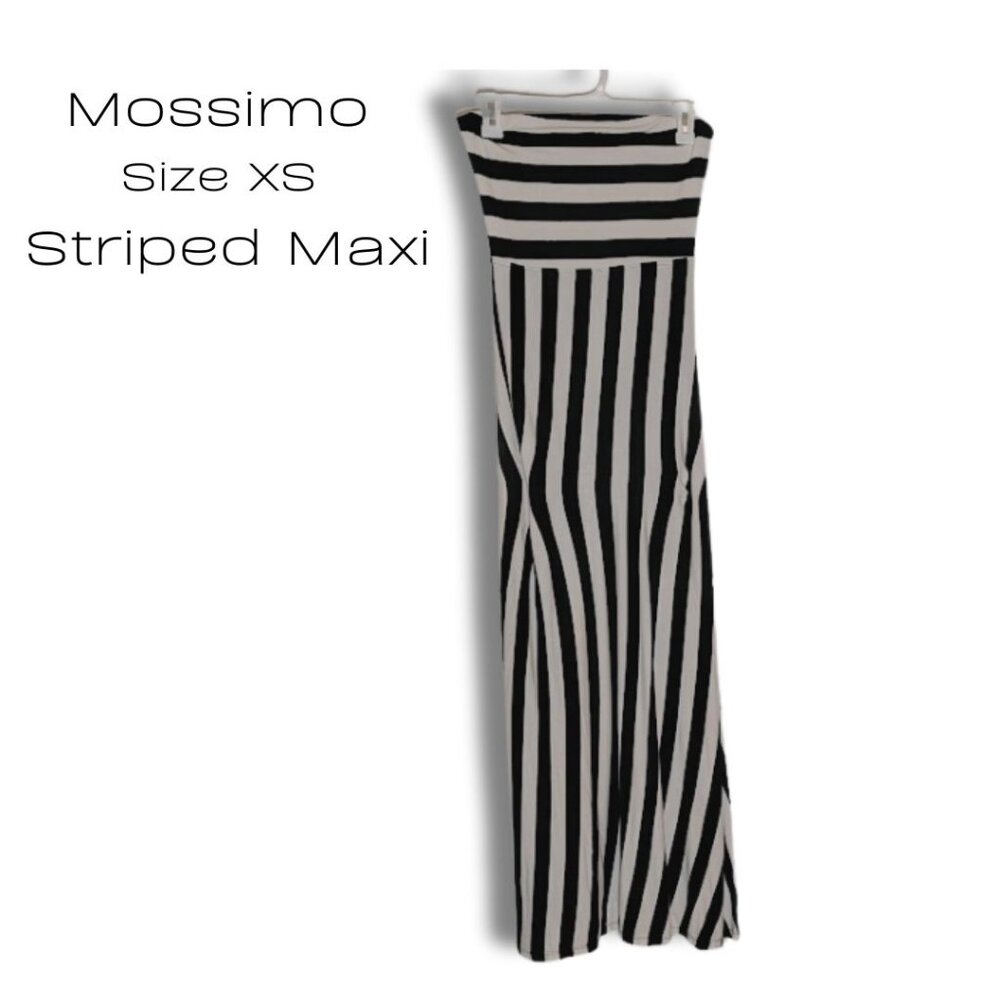 Mossimo Black & White Striped Maxi Dress - XS Strapless Tube Style